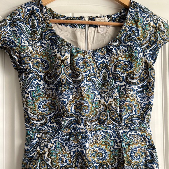 J. Crew peacock blue paisley dress - Picture 7 of 7